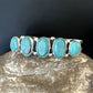 Women's Blue Turquoise 5-Stone Cuff Bracelet | Navajo Sterling Silver | Authentic Native American Jewelry | 16279