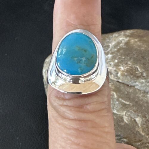 Navajo Blue Kingman Turquoise Ring | Sterling Silver | Sz 6 | Authentic Native American Handmade | 16595