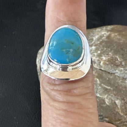 Navajo Blue Kingman Turquoise Ring | Sterling Silver | Sz 6 | Authentic Native American Handmade | 16595