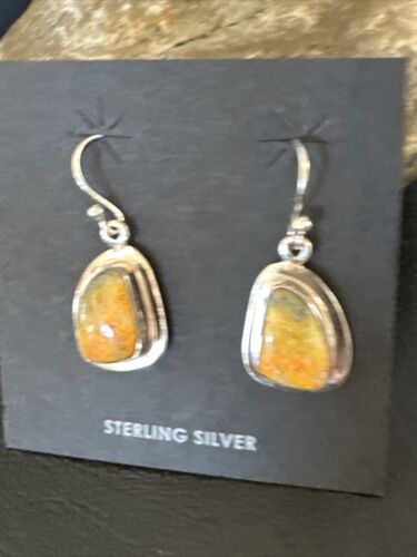 Navajo Bumblebee Jasper Earrings | Sterling Silver | Authentic Native American Handmade | 15831