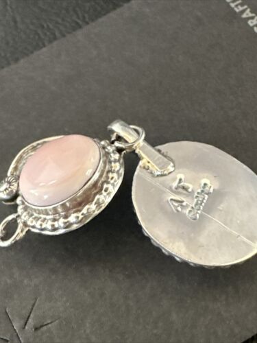 Navajo Pink Queen Conch Shell Dangle Earrings | Sterling Silver | Authentic Native American Handmade | 17216