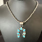 Navajo Horseshoe Naja Kingman Turquoise Pendant Necklace | Sterling Silver | Authentic Native American Handmade | 15748