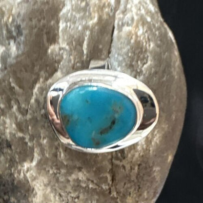 Navajo Blue Kingman Turquoise Ring | Sterling Silver | Sz 7 | Authentic Native American Handmade | 16592