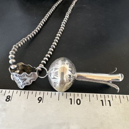 Native American Navajo Sterling Silver Necklace | 3.5" Naja Pendant | 20" | 16480
