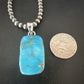 Blue Kingman Turquoise Pendant | Navajo Pearls | Sterling Silver Necklace 20" | 16696