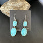 Navajo Blue Kingman Turquoise Dangle Earrings | Sterling Silver | Authentic Native American Handmade | 15117