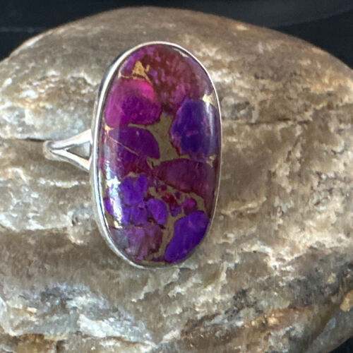 Navajo Purple Mojave Turquoise Ring | Sterling Silver | Sz 10 | Authentic Native American Handmade | 15773