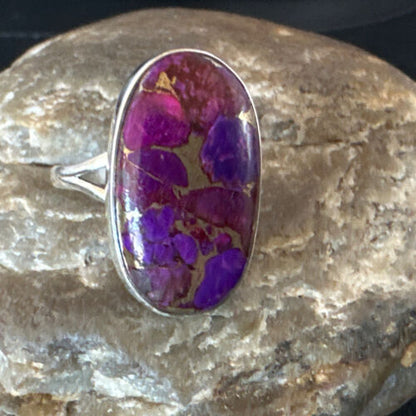 Navajo Purple Mojave Turquoise Ring | Sterling Silver | Sz 10 | Authentic Native American Handmade | 15773