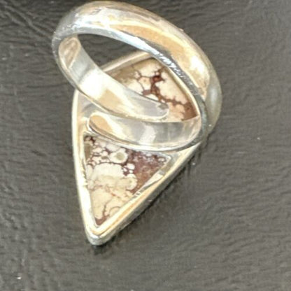 Men's and Women's Wild Horse Turquoise Navajo Ring | Sterling Silver | Sz 7 | Authentic Native American Handmade | 17261