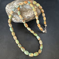 Navajo Green Royston Turquoise Bead Necklace | Sterling Silver Pearls | 22" | Authentic Native American Handmade | 15319
