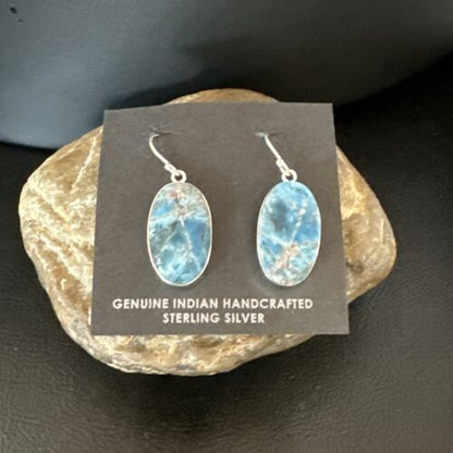 Blue Denim Lapis Dangle Earrings | Sterling Silver | 1" | 15790