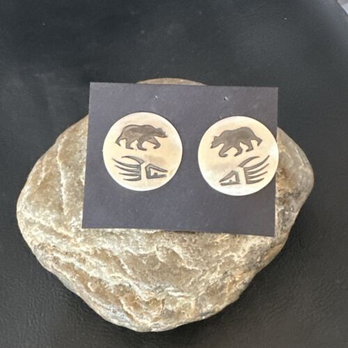 Authentic BearPaw Hopi Earrings | Sterling Silver | Native American Handmade | 16822