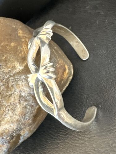 Navajo Tufa Cast Cuff Bracelet | Sterling Silver | Authentic Native American Handmade | 17219