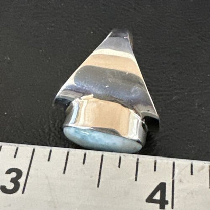 Navajo Blue Larimar Ring | Sterling Silver | Sz 7.5 | Authentic Native American Handmade | 17667