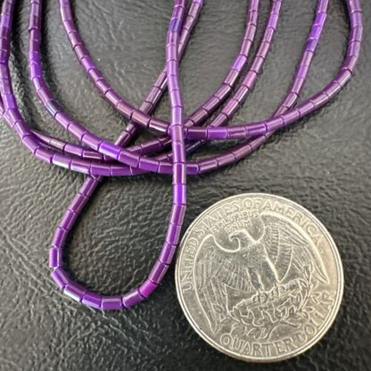 Stabilized Sugilite 5-Strand Heishi Necklace | Sterling Silver Tube | 19" | 17172
