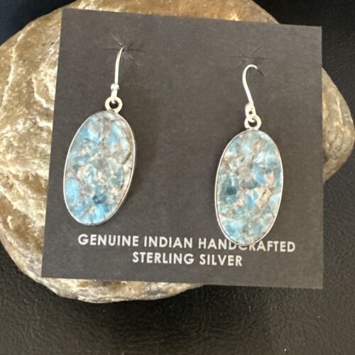 Blue Denim Lapis Dangle Earrings | Sterling Silver | 1" | 15794
