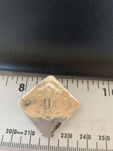 Navajo Stamped Square Earrings | Sterling Silver | Authentic Native American Handmade | 1198