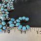 Rare Sleeping Beauty Kingman Turquoise Squash Blossom Necklace | Sterling Silver | 16269
