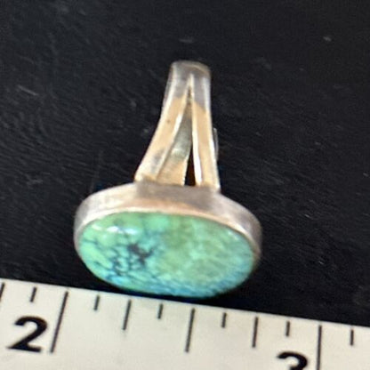 Navajo Green Turquoise Ring | Sterling Silver | Sz 8 | Authentic Native American Handmade | 14751