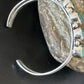 Women's Blue Turquoise 5-Stone Cuff Bracelet | Navajo Sterling Silver | Authentic Native American Jewelry | 16279