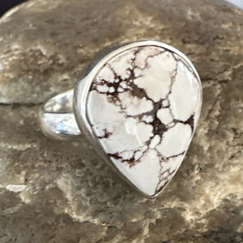 Men's and Women's Wild Horse Turquoise Navajo Ring | Sterling Silver | Sz 6.5 | 17282