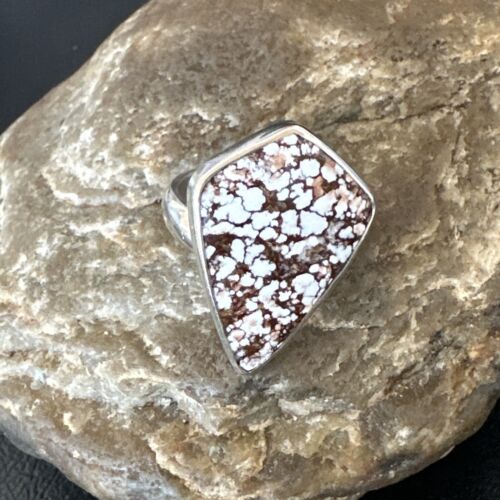 Men's & Women's Wild Horse Turquoise Ring | Navajo Sterling Silver | Sz 7 | Authentic Native American Handmade | 17259