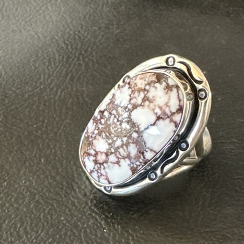 Navajo Wild Horse Turquoise Ring | Sterling Silver | Sz 7.5 | Authentic Native American Handmade | 16469