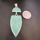 Navajo Sterling Silver Pendant with Gorgeous Blue Turquoise Inlay | Authentic Native American | 3.25" | 15178