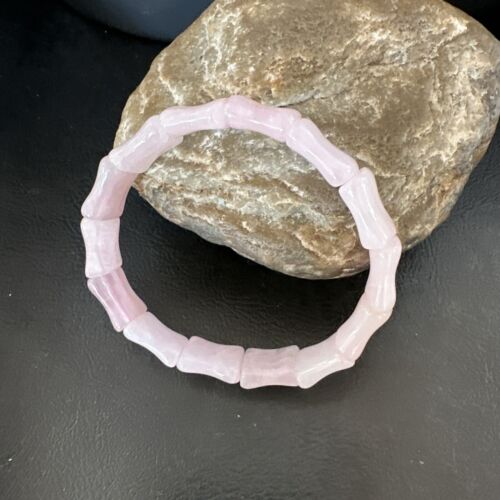 Navajo Pink Quartz Stretch Bracelet | Authentic Native American Handmade | 16945