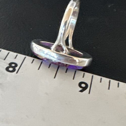 Southwestern Navajo Purple Mojave Turquoise Ring | Sterling Silver | Sz 8 | 16052 - Masha USA