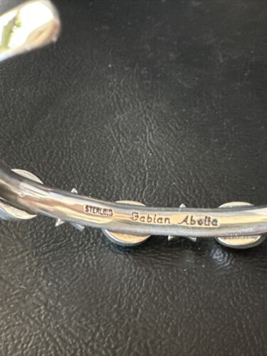Fourth July Blue Turquoise Coral Mother Of Pearl Navajo Sterling Silver Cuff Bracelet 15338