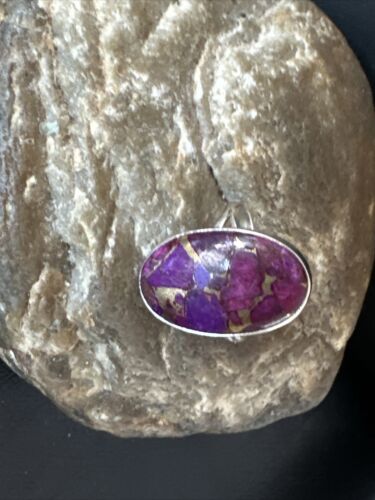 Southwestern Navajo Purple Mojave Turquoise Ring | Sterling Silver | Sz 10 | 15606