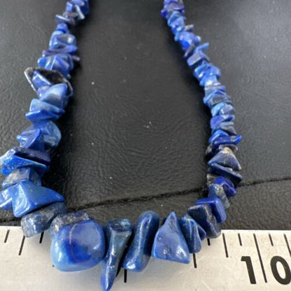 Men's Women's Lapis Lazuli Necklace | Navajo Sterling Silver | 20" | Authentic Native American Handmade | 17379