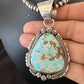 Women's Royston Turquoise Pendant Necklace | Navajo Pearls | Sterling Silver | Authentic Native American | 17063