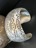 Navajo Stamped Cuff Bracelet | Sterling Silver | Authentic Native American Handmade | 15983