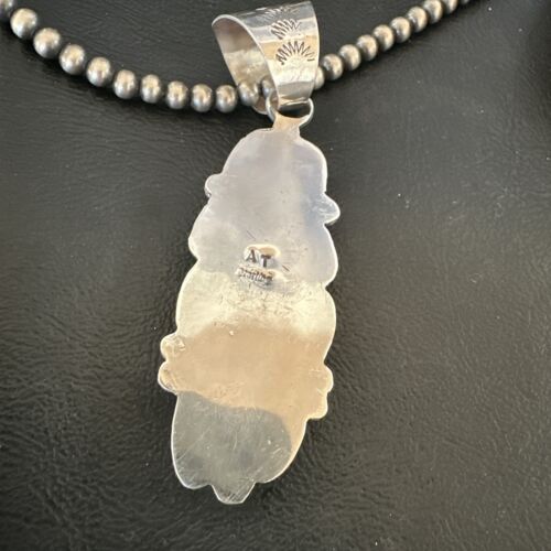 Navajo Pearls Pendant | White Buffalo Turquoise & Sugilite | Sterling Silver | Native American Handmade | 16869
