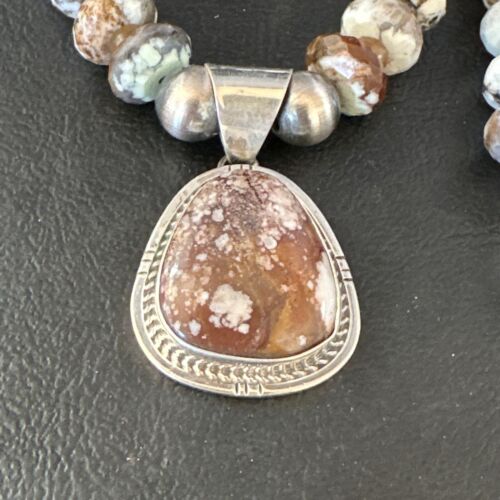 Men's Navajo Wild Horse Necklace Pendant | Sterling Silver | 24" | Authentic Native American Handmade | 15538