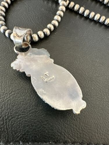 Navajo Blue Kingman Turquoise Wild Horse Necklace Pendant | Sterling Silver | Authentic Native American Handmade | 17225