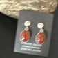 Navajo Burgundy Carnelian Dangle Earrings | Sterling Silver | Authentic Native American Handmade | 14924