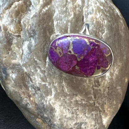 Southwestern Navajo Purple Mojave Turquoise Ring | Sterling Silver | Sz 10 | 15777