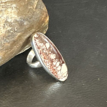 Navajo Wild Horse Turquoise Ring | Sterling Silver | Sz 8 Adjustable | Authentic Native American Handmade | 15553