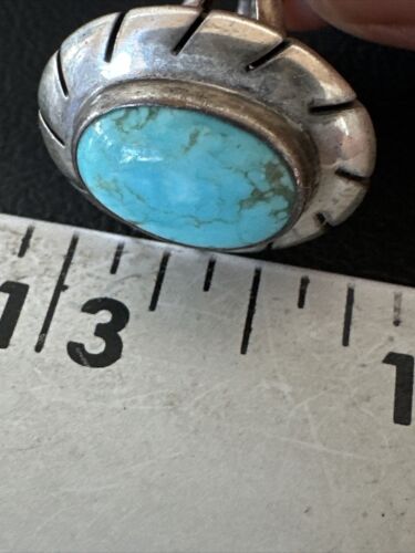 Navajo Blue Kingman Turquoise Ring | Sterling Silver | Sz 8 | Authentic Native American Handmade | 16894