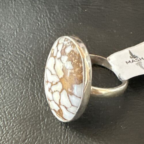 Men's and Women's Wild Horse Turquoise Ring | Navajo Sterling Silver | Sz 8.5 | 10494
