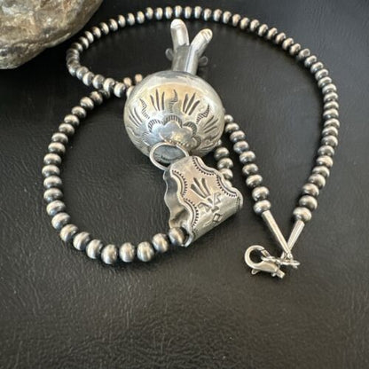 Native American Navajo Sterling Silver Necklace | 3" Naja Pendant | 20" | 16803