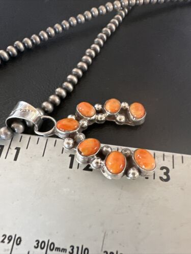 Navajo Spiny Oyster Naja Pendant Necklace | Sterling Silver | 20" | Authentic Native American Handmade | 15756