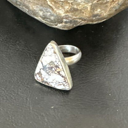 Men's & Women's Wild Horse Turquoise Ring | Navajo Sterling Silver | Sz 8 | 17353