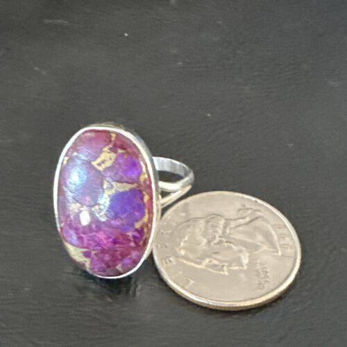 Southwestern Navajo Purple Mojave Turquoise Ring | Sterling Silver | Sz 10 | 15777