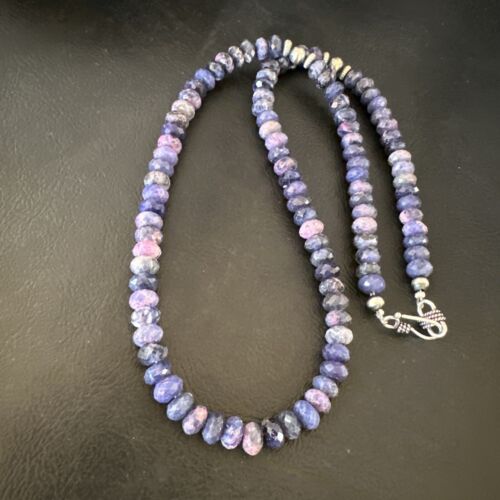 Navajo Rare Faceted Purple Sugilite Bead Necklace | Sterling Silver | 20" | Authentic Native American Handmade | 16452