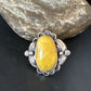 Navajo Yellow Bumble Bee Jasper Ring | Sterling Silver | Sz 9 | Authentic Native American Handmade | 14942