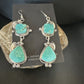 Navajo Blue Kingman Turquoise Dangle Earrings | Sterling Silver | Authentic Native American Handmade | 15185